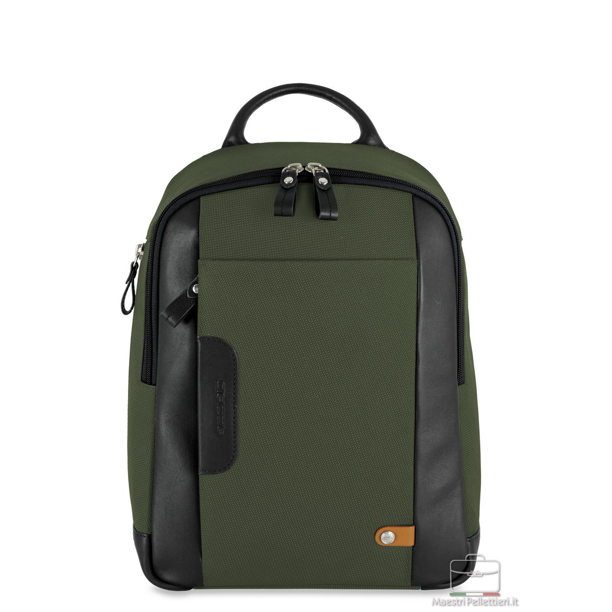 zaino piccolo tessuto pelle nero