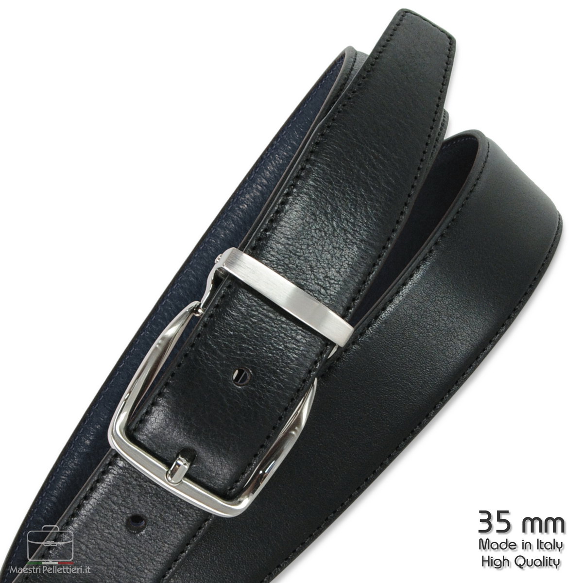 Cintura Uomo Nera In Pelle Scamosciata E Tela Regolabile Fibbia In Acciaio Nickel Free Made In Italy Business Man
