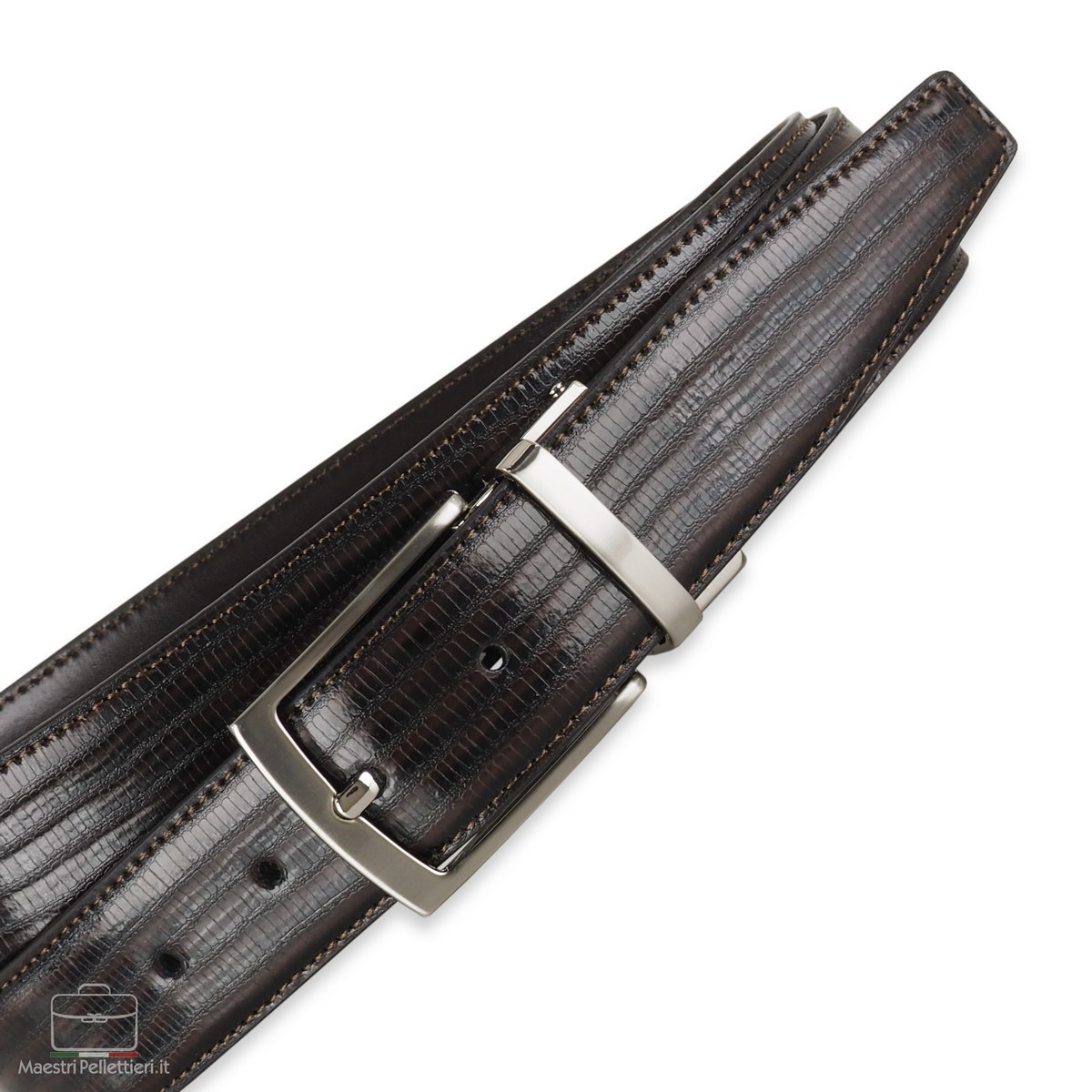 elegant suit men's belt brown