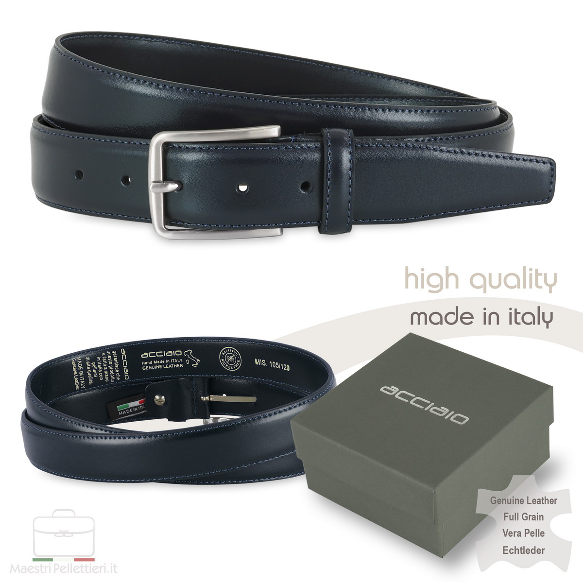 Herren lederGürtel Elegant Braun