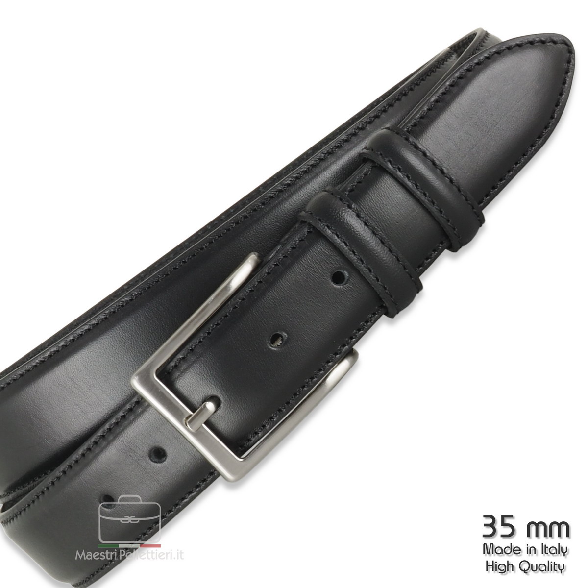 Klassische Ledergürtel schwarz extra groß made in Italy