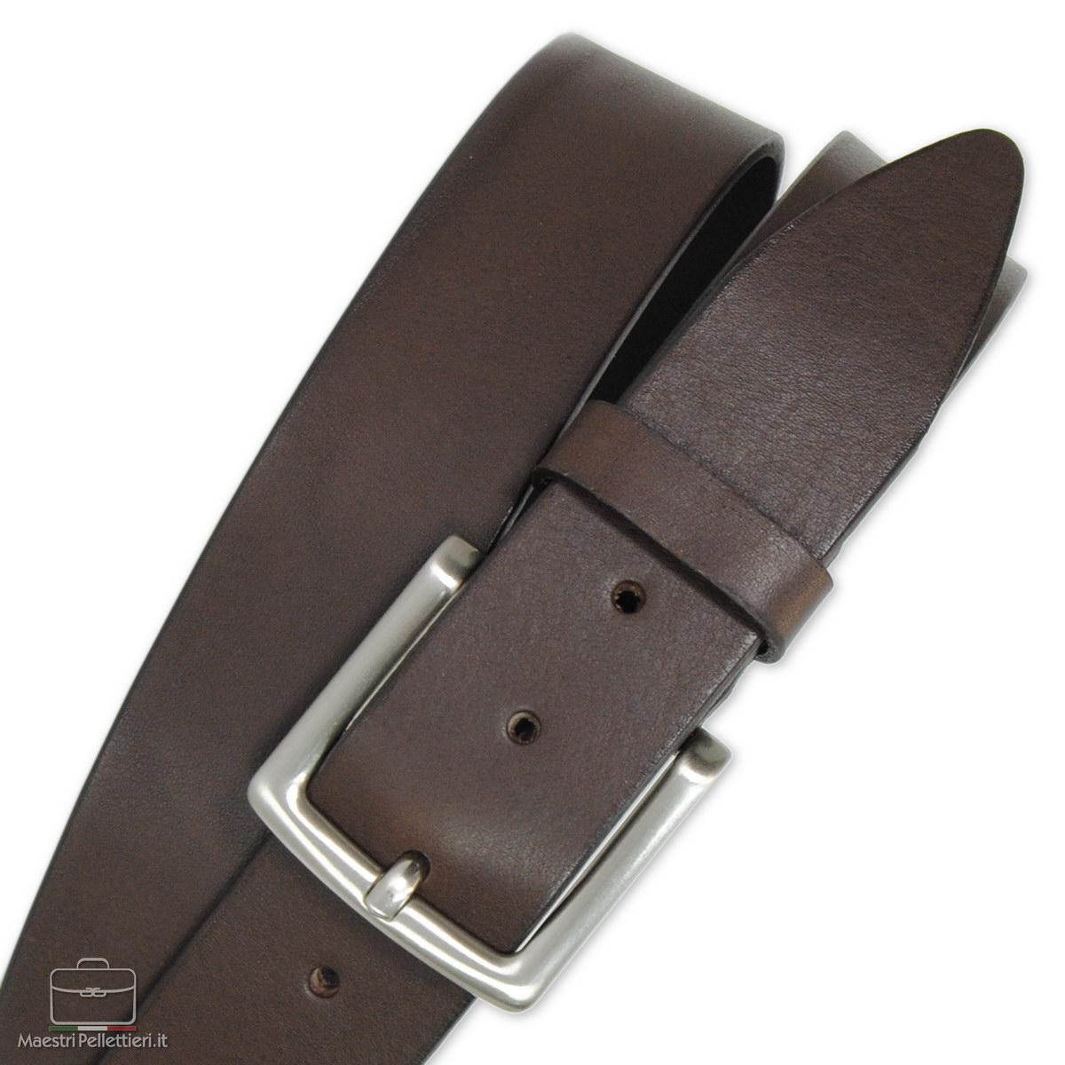 cintura in cuoio Marrone - Acciaio