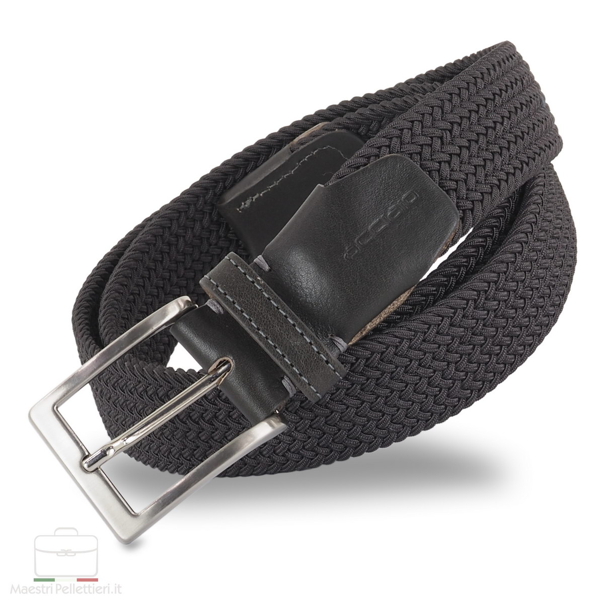cintura intrecciata elastica grigia