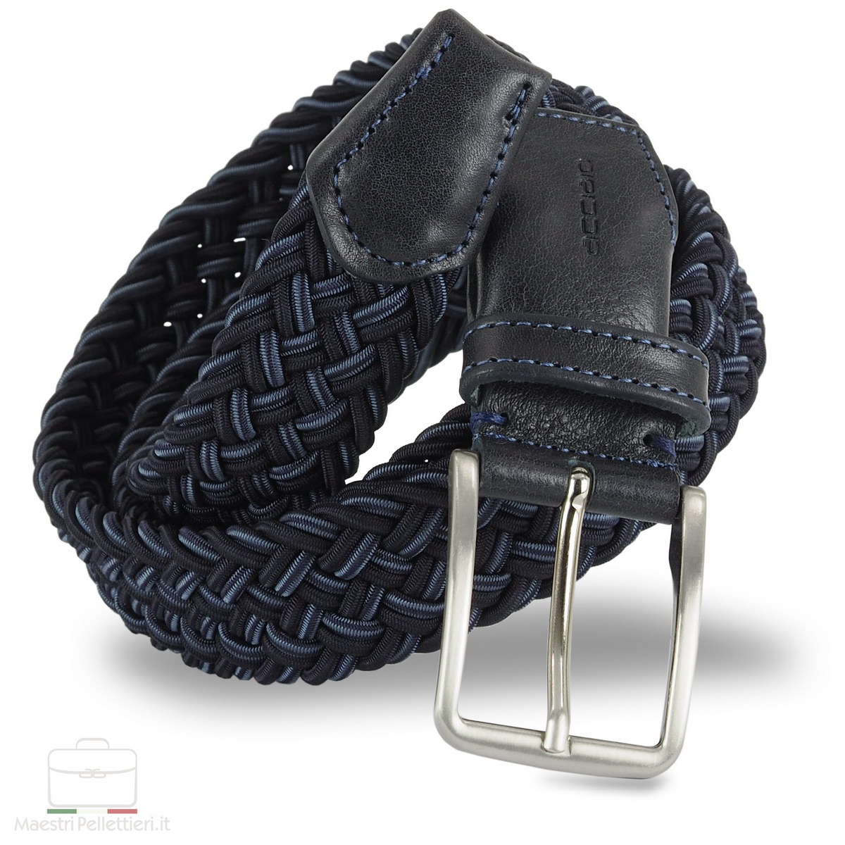 Braided Stretch belt blue multicolour