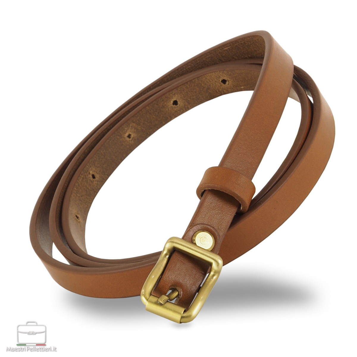damen gürtel schmal cognac