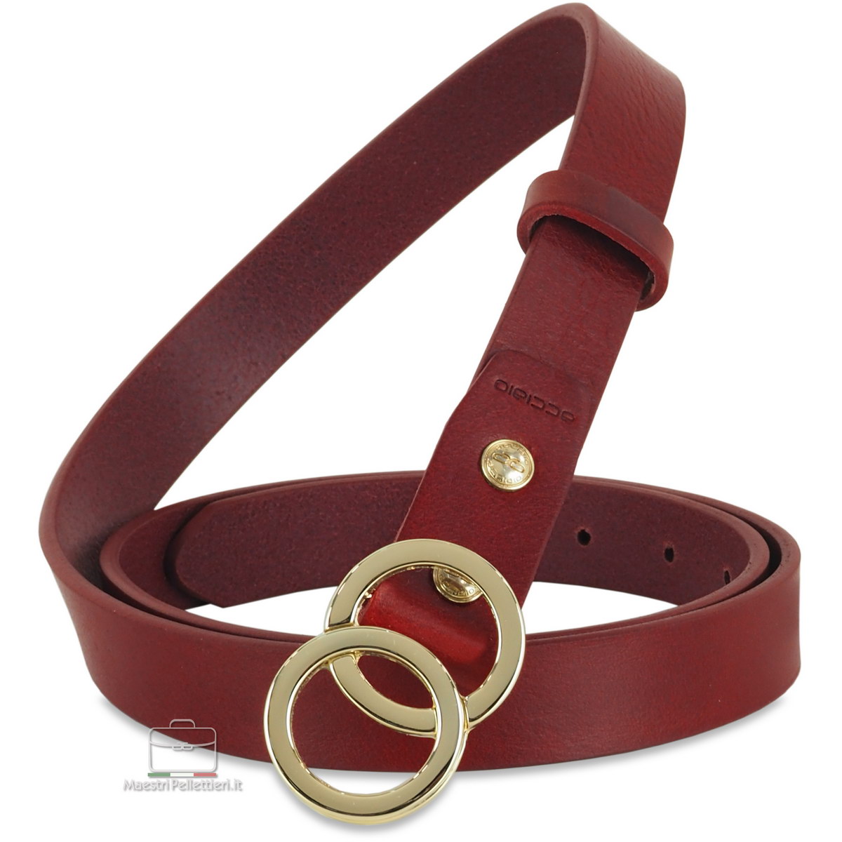 Almela Ledergürtel Mit Roten Details, 35 Mm, 3,5 Cm Breit, Lederband, Unisex, Satinschnalle Für Herren Und Damen