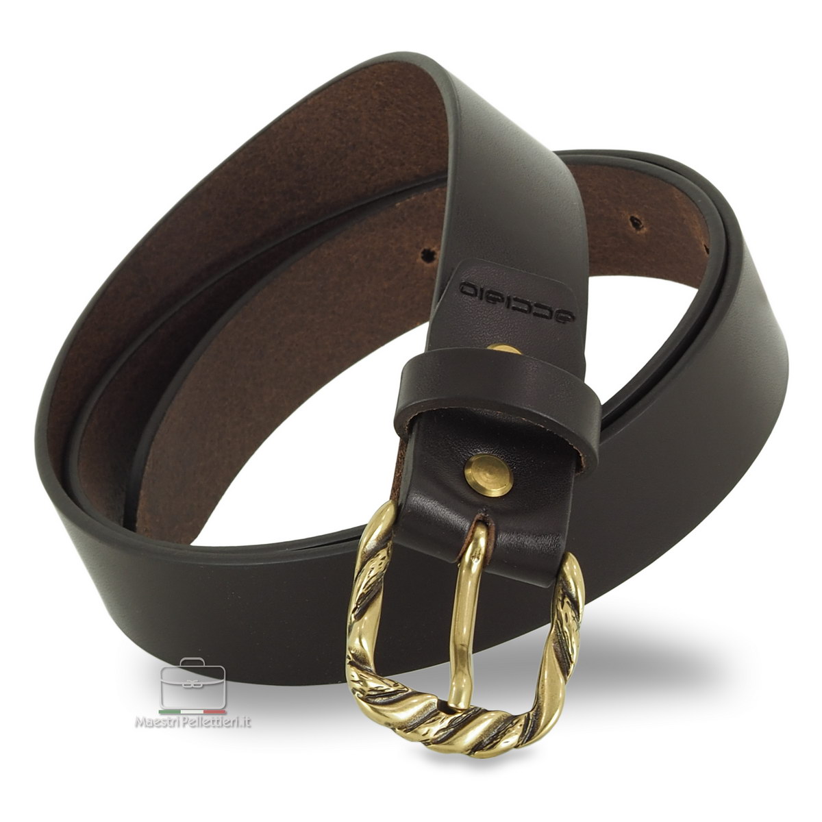 woman's belt black antique brass buckle