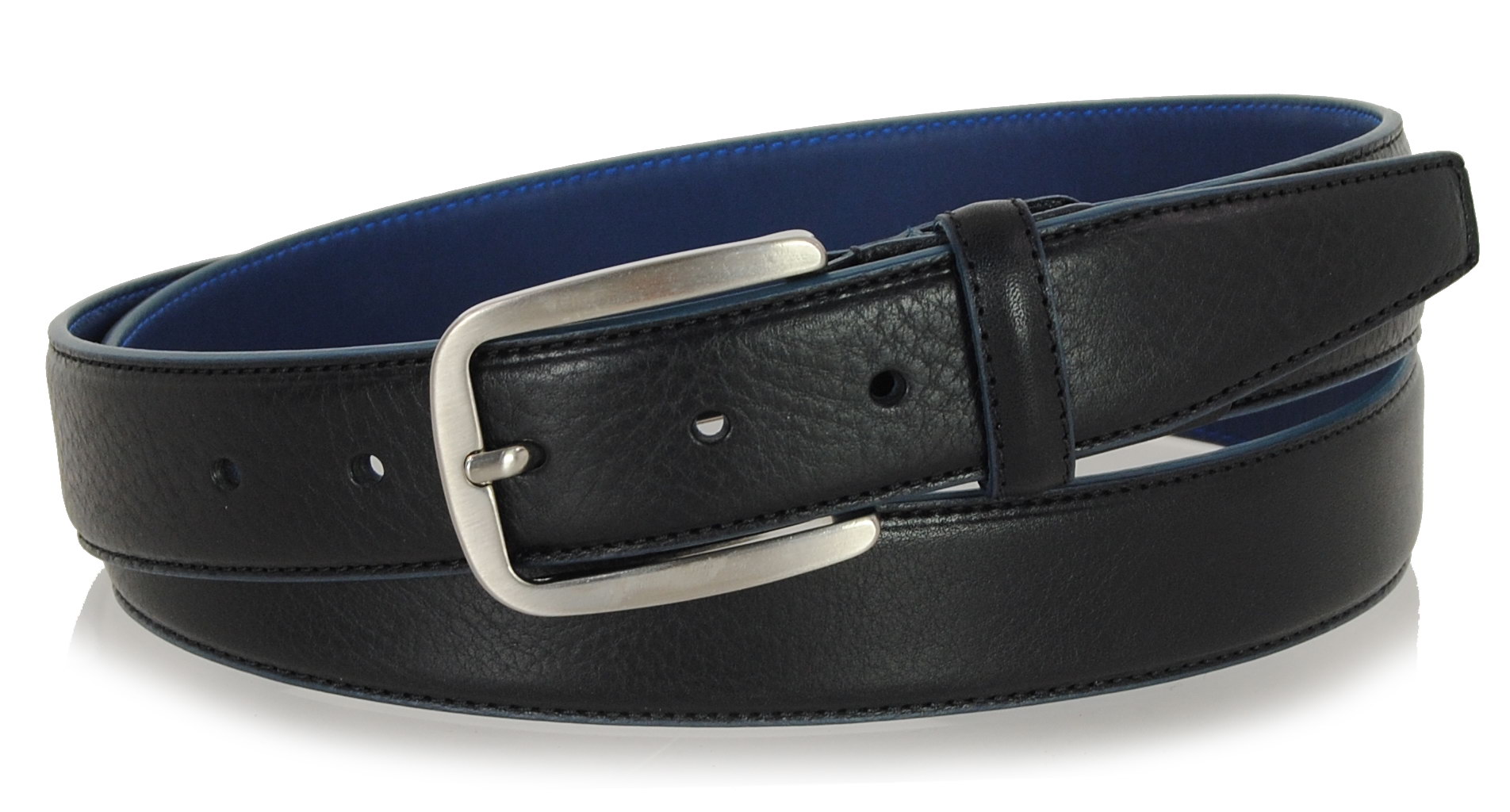 men's belt with inner and edge sky blue