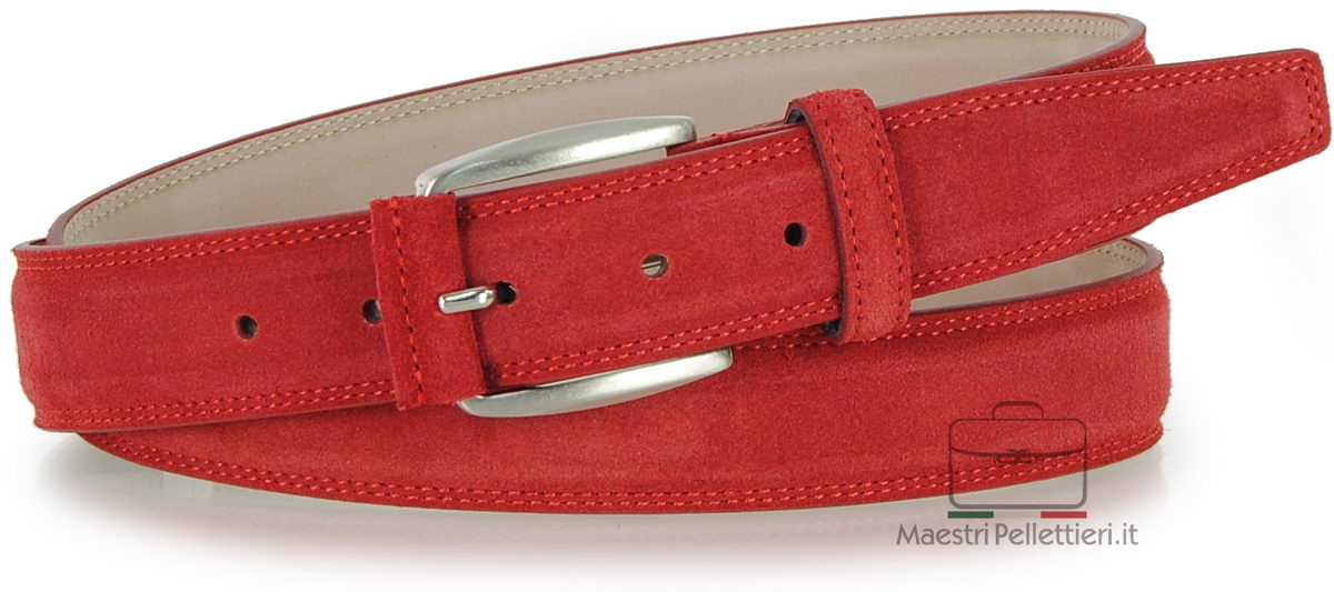 Red suede leather Belt