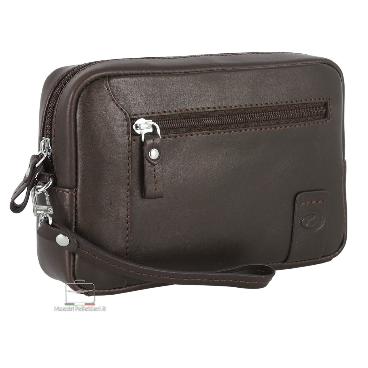 Handgelenktasche herren lederhandtasche aus leder braun