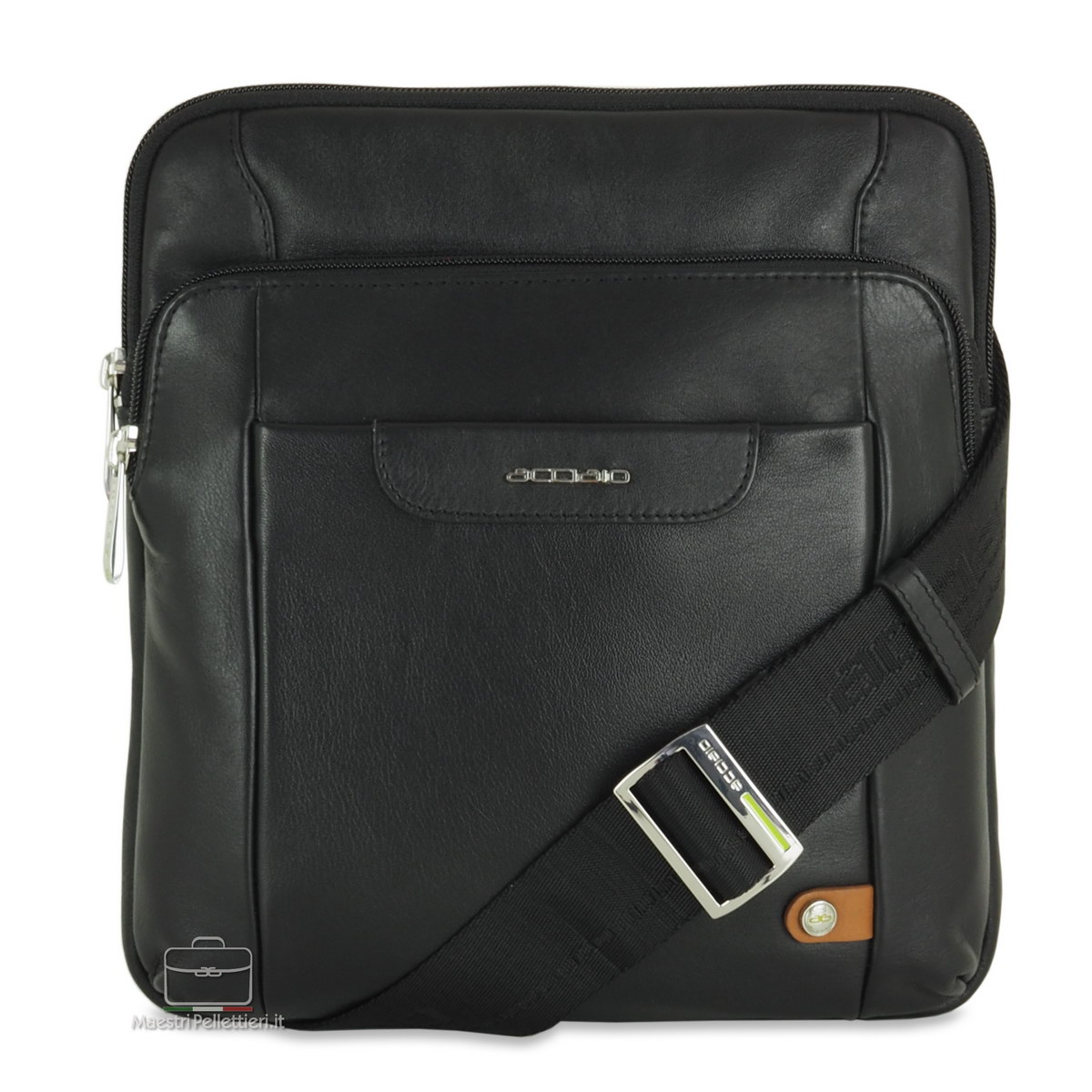 men's leather black shoulder bag